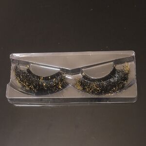 Black and Gold Custom-made False Eyelashes